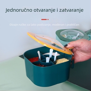 Set posuda za začine za kućnu upotrebu: kutija za začine, posuda za začine, spremnik za skladištenje i solnica