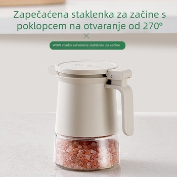 Shanglan Staklena posuda za začine sa zaštitom od vlage i pritisknim poklopcem, za sol i začine