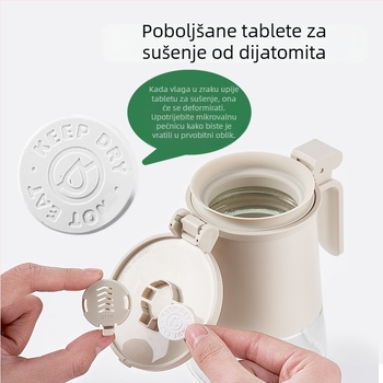 Shanglan Staklena posuda za začine sa zaštitom od vlage i pritisknim poklopcem, za sol i začine
