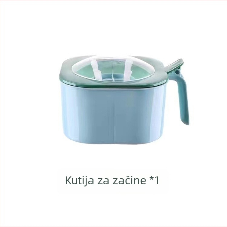 Set posuda za začine u kuhinji s više pretinaca za sol, MSG i papar
