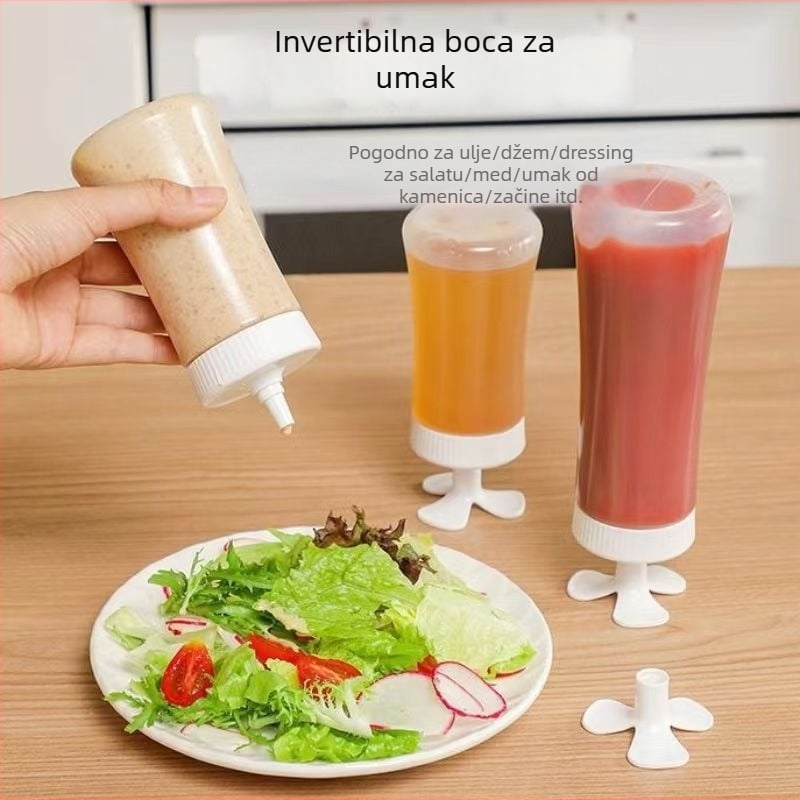 Invertibilna boca za umake za kućnu upotrebu, široko grlo za kečap i preljev, plastika za prehranu