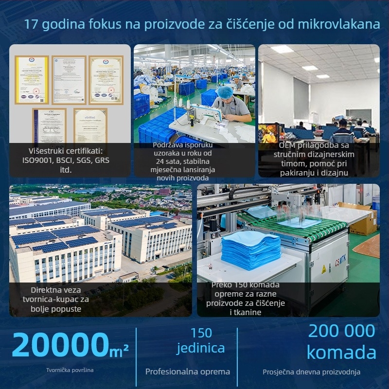 Krpa od bambusovih vlakana, prilagodljiva četverobojna rola, krpa za suđe koja se može rastrgati ručno, otporna na mrlje u kuhinji