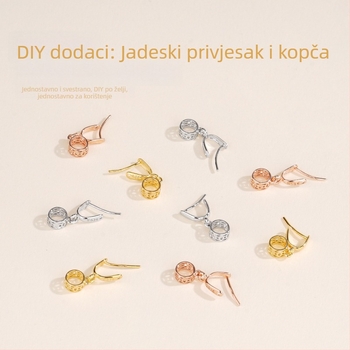 Srebrni privjesak Love Coin s nagnutim zatvaračem, Jade Buddha ogrlica, spojni element za nakit od srebra 925, DIY dodatak
