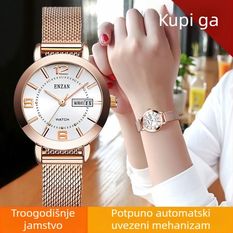 Ženski vodootporni kvarcni sat s luminescencijom cifernika, 31 mm, nehrđajući čelik, moderan stil
