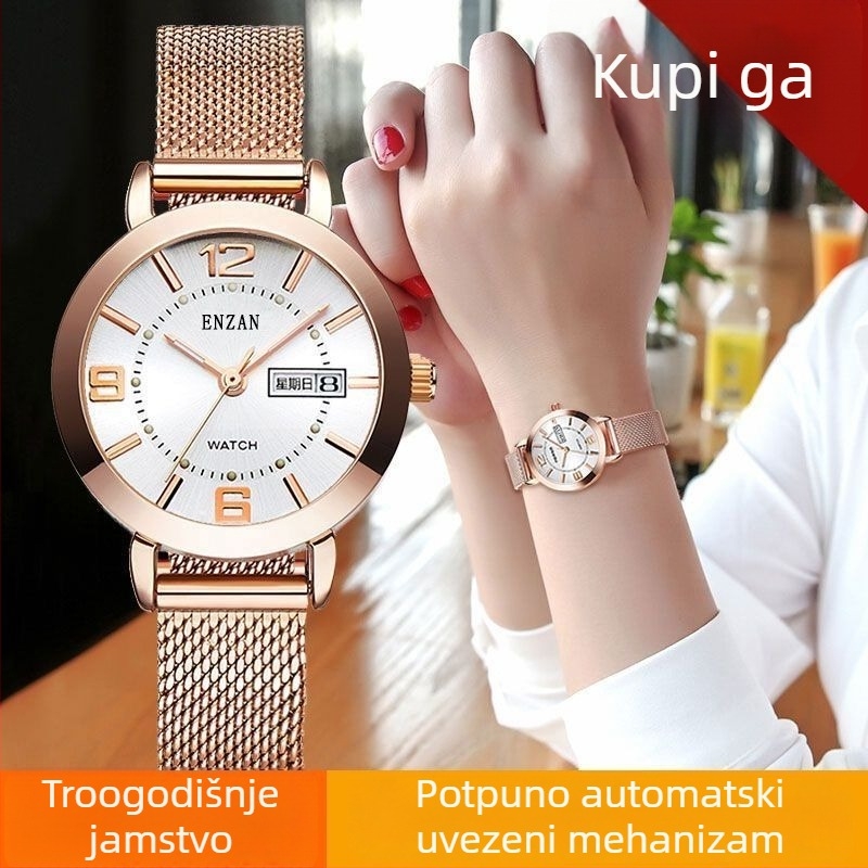 Ženski vodootporni kvarcni sat s luminescencijom cifernika, 31 mm, nehrđajući čelik, moderan stil