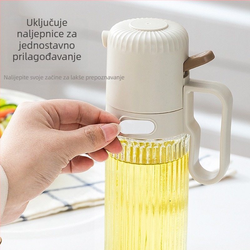 Staklena bočica za ulje s ručkom, debela, bez kapanja, protiv curenja, magličasti raspršivač