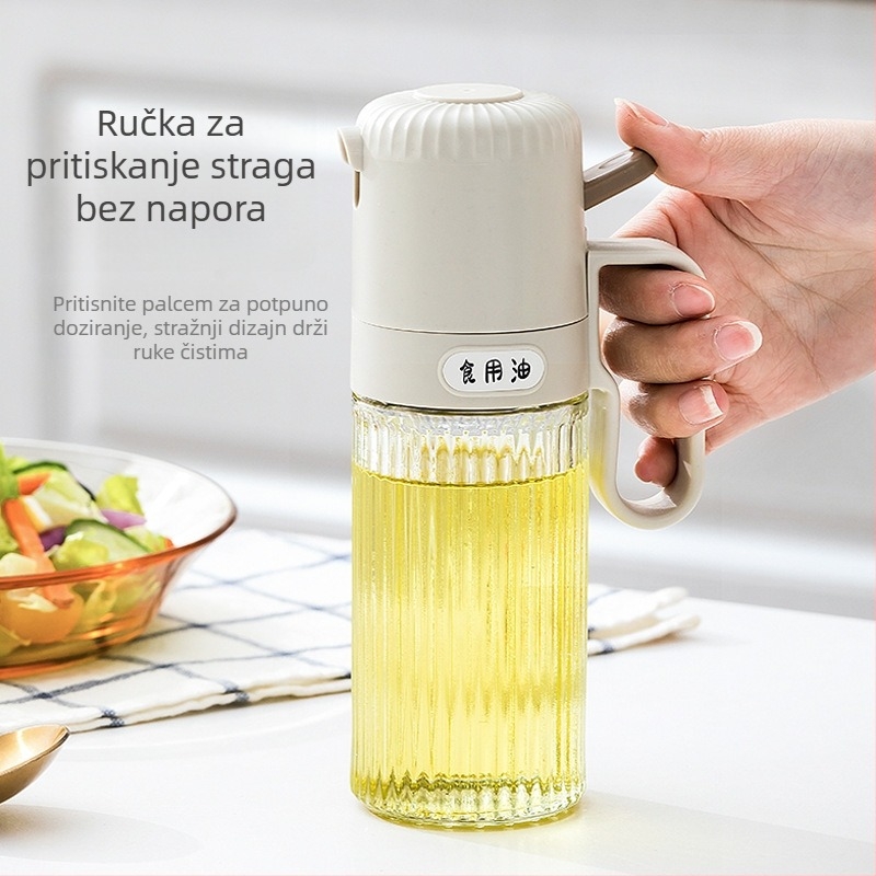 Staklena bočica za ulje s ručkom, debela, bez kapanja, protiv curenja, magličasti raspršivač