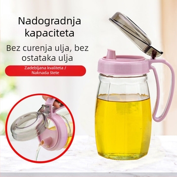 Staklena boca ulja velikog kapaciteta s nepropusnim poklopcem – set za skladištenje ulja, sojinog umaka i octa u kuhinji