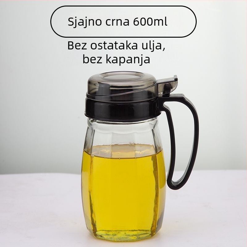 Staklena boca ulja velikog kapaciteta s nepropusnim poklopcem – set za skladištenje ulja, sojinog umaka i octa u kuhinji