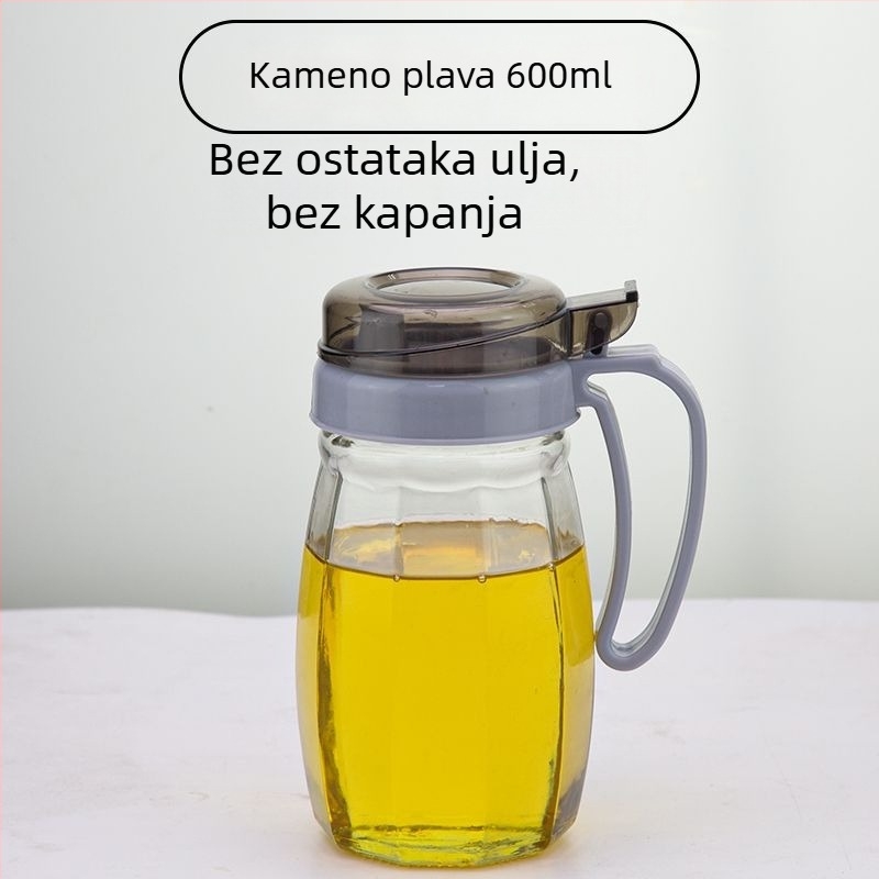 Staklena boca ulja velikog kapaciteta s nepropusnim poklopcem – set za skladištenje ulja, sojinog umaka i octa u kuhinji