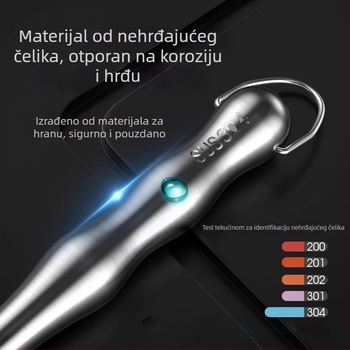 Četka za lonce od 304 nehrđajućeg čelika s dugačkim držačem i metalnom kuglom za čišćenje posuđa