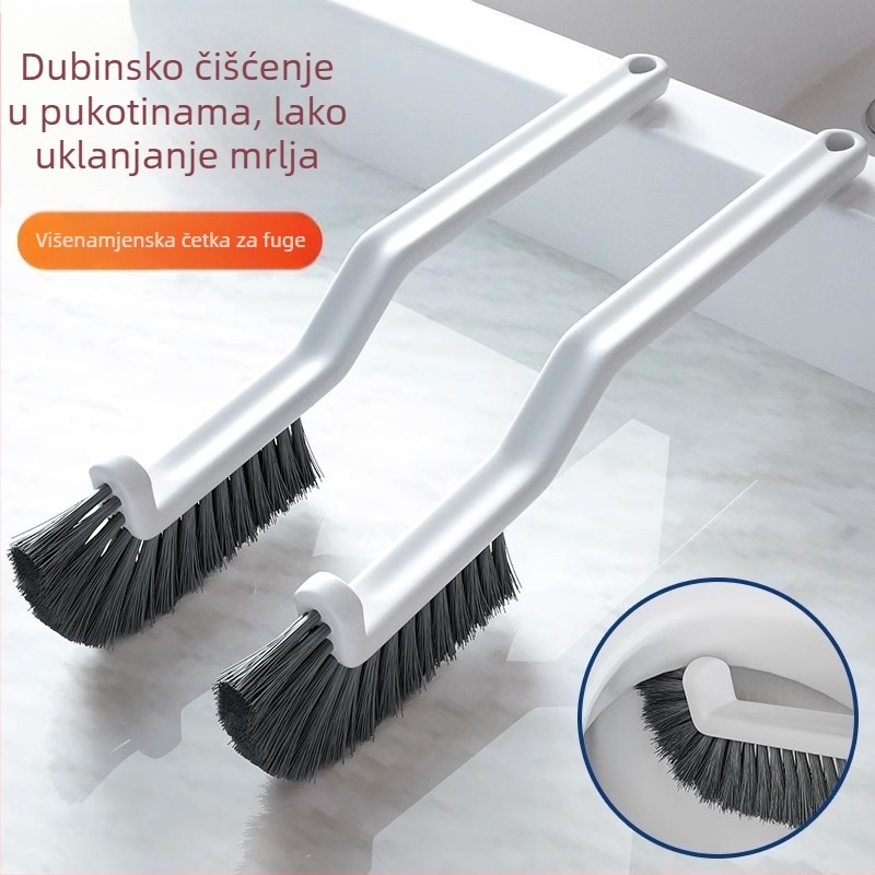 Višenamjenska četka za čišćenje pukotina i prostora, za prozorske tračnice, kupaonicu, kutove i pod, 2-u-1 četka za pod