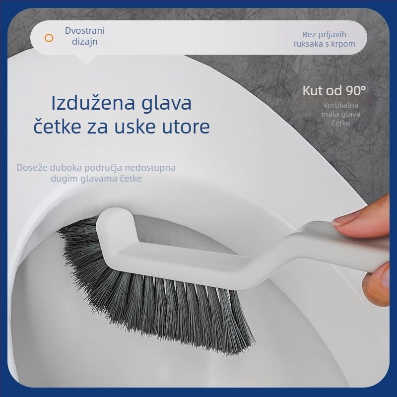 Višenamjenska četka za čišćenje pukotina i prostora, za prozorske tračnice, kupaonicu, kutove i pod, 2-u-1 četka za pod