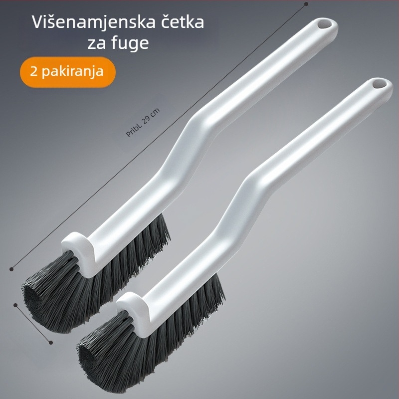 Višenamjenska četka za čišćenje pukotina i prostora, za prozorske tračnice, kupaonicu, kutove i pod, 2-u-1 četka za pod