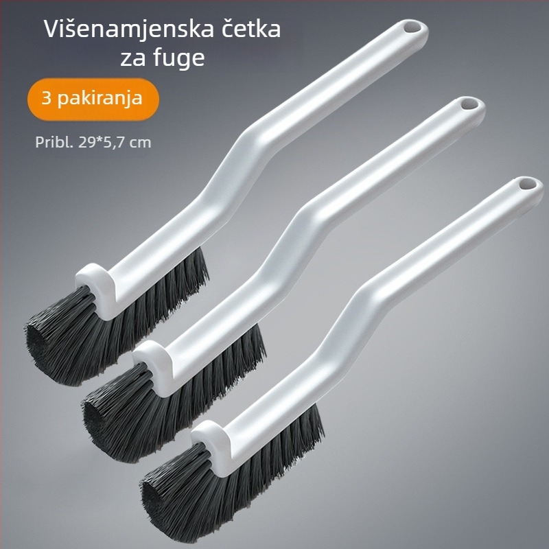 Višenamjenska četka za čišćenje pukotina i prostora, za prozorske tračnice, kupaonicu, kutove i pod, 2-u-1 četka za pod