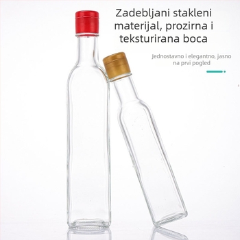 Prozirna staklena boca za maslinovo ulje, kvadratna kuhinjska posuda za začine, boca za soja sos, ocat, sezamovo ulje i orahovo ulje