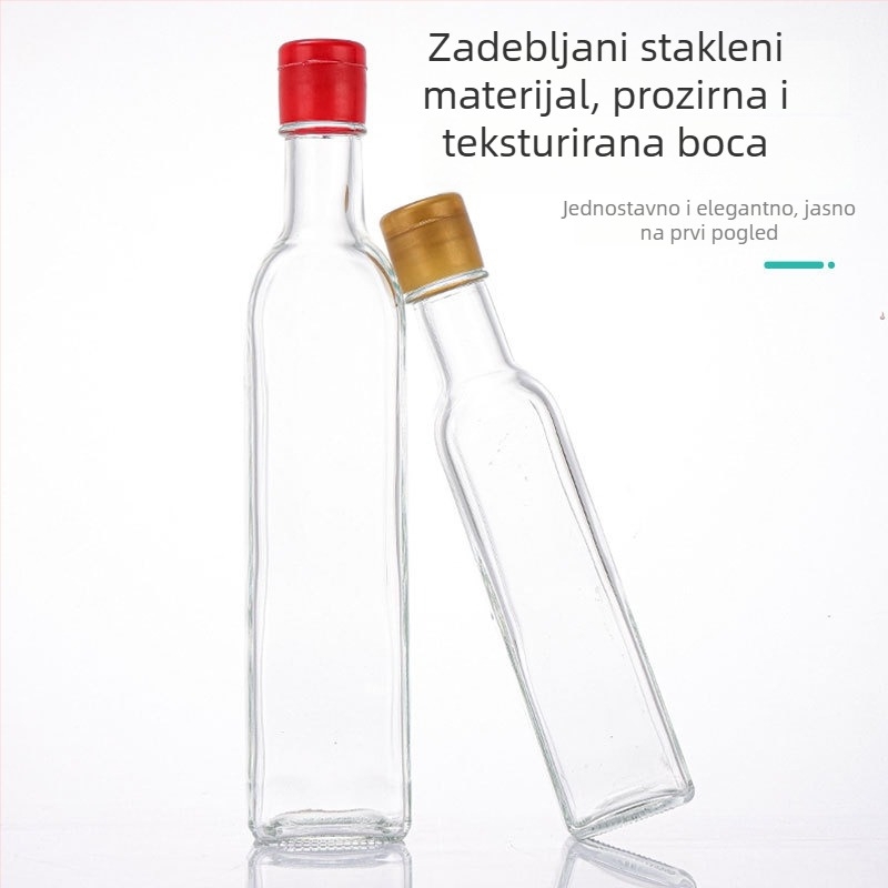 Prozirna staklena boca za maslinovo ulje, kvadratna kuhinjska posuda za začine, boca za soja sos, ocat, sezamovo ulje i orahovo ulje
