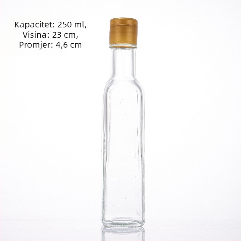 Prozirna staklena boca za maslinovo ulje, kvadratna kuhinjska posuda za začine, boca za soja sos, ocat, sezamovo ulje i orahovo ulje