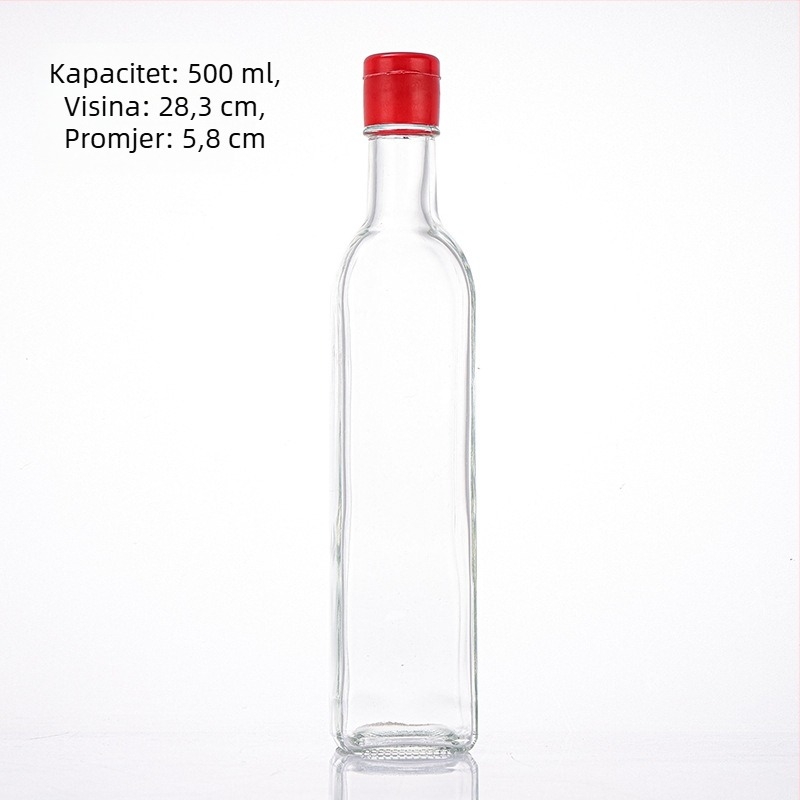 Prozirna staklena boca za maslinovo ulje, kvadratna kuhinjska posuda za začine, boca za soja sos, ocat, sezamovo ulje i orahovo ulje