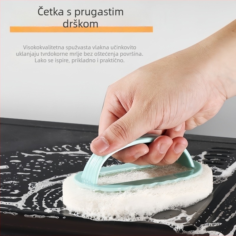 Četka za čišćenje pločica za kupaonicu i kuhinju – čisti pločice, staklene površine, umivaonik, radnu površinu i posuđe; uključuje spužvu.