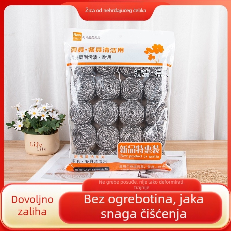Čelična žična kuglica za čišćenje posuđa i kuhinjskih površina