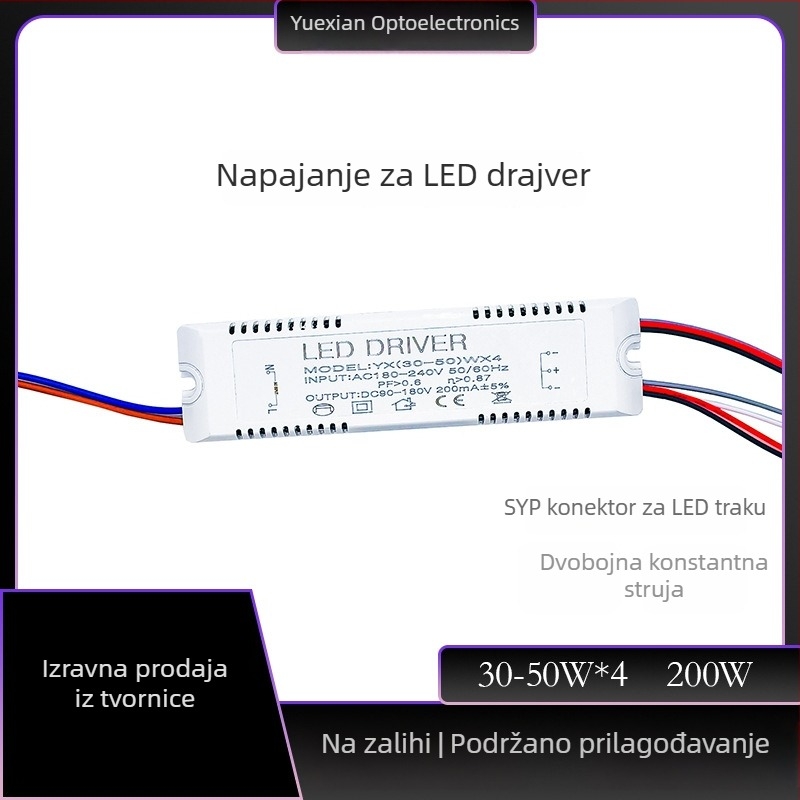 LED stropni upravljač napajanja s trobojno segmentiranom konstantnom strujom, inteligentnim dimmingom i dvobojnom temperaturom boje
