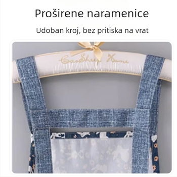 Pregača kuhinjska s džepom na zip, cvjetni otisak s motivom glave zeca, prozračna i otporna na habanje, za odrasle