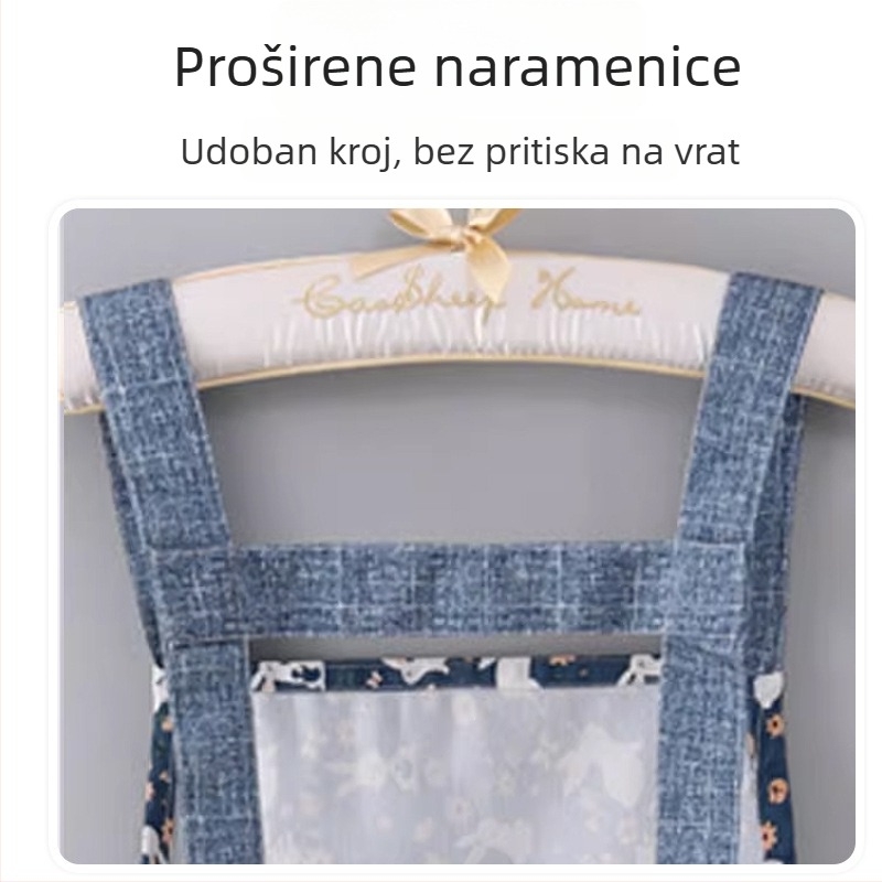 Pregača kuhinjska s džepom na zip, cvjetni otisak s motivom glave zeca, prozračna i otporna na habanje, za odrasle