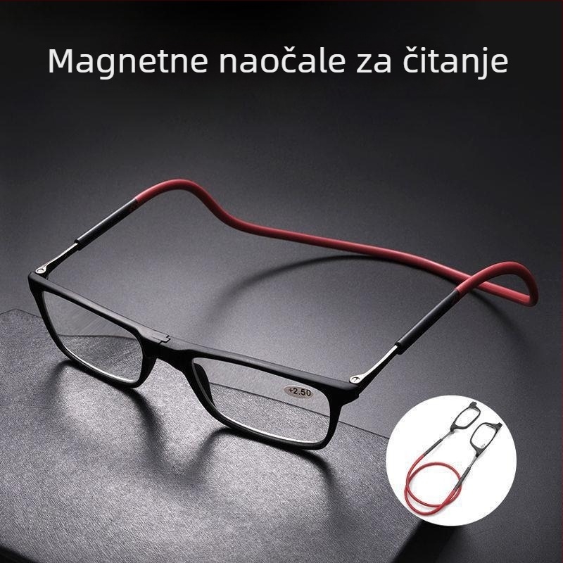 Magnetske naočale za čitanje s lancem oko vrata, sklopive i prijenosne, s filtrom plave svjetlosti, unisex