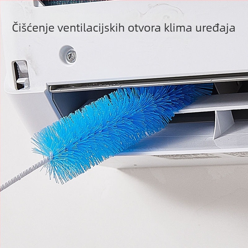 Set četkica za čišćenje klima uređaja za zidnu unutarnju jedinicu – četka za otvor zraka s kružnim otvorom, kružna četka za unutarnje zidove i čišćenje šavova