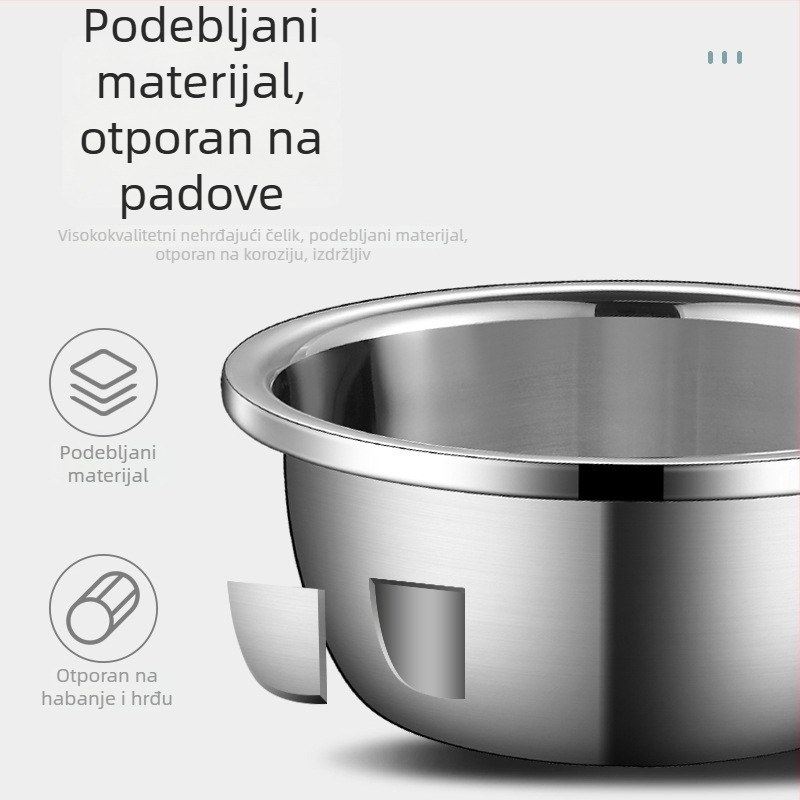 Nehrđajući čelik 304, posuda pogodna za hranu, debeli zidovi, za pranje povrća, miješenje tijesta i tučenje jaja, kuhinja u europskom stilu