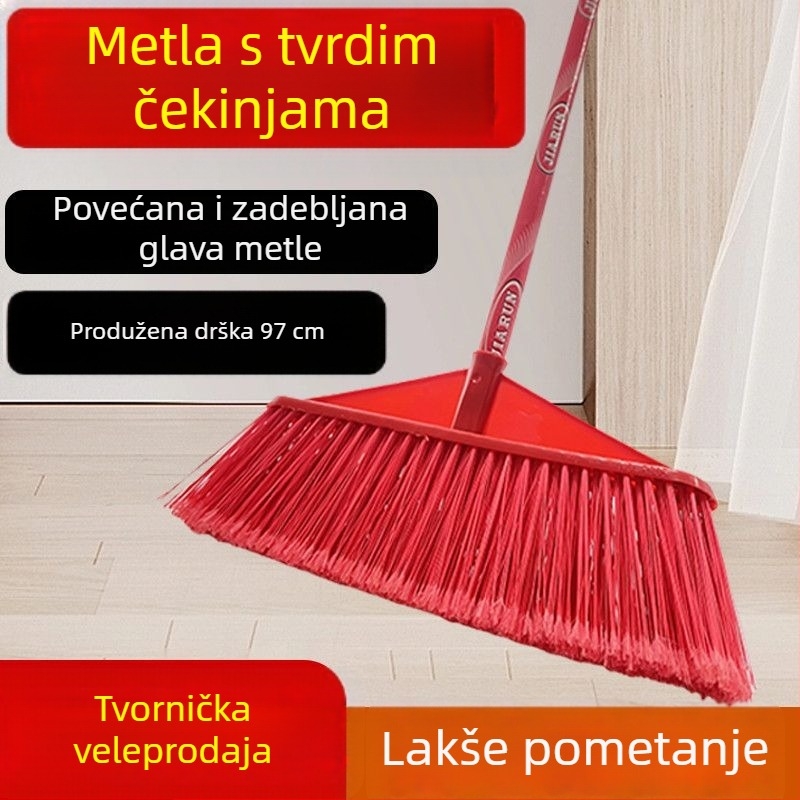 Plastična metla s pet redova tvrdih vlakana, za kućno i školsko čišćenje, ekstra debela