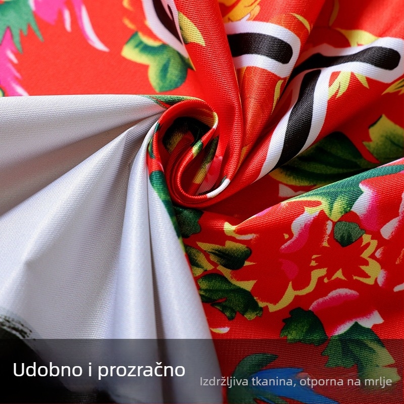 Ekološki prihvatljiva vodootporna pregača s velikim cvjetnim uzorkom i dugim rukavima za kućnu i kuhinjsku upotrebu, otporna na ulja i mrlje