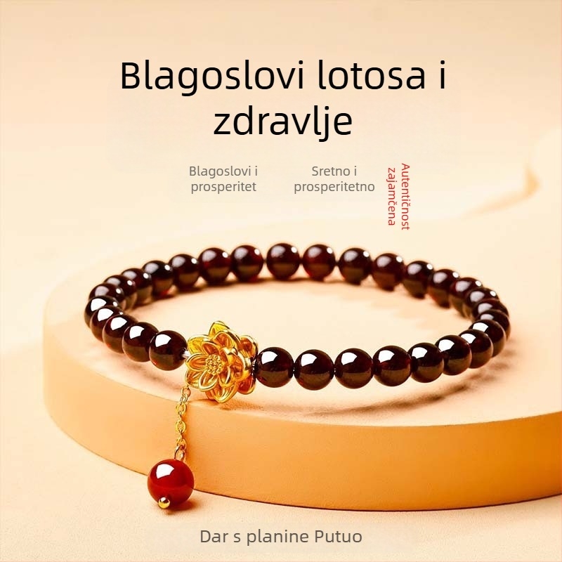 Novi kineski stil: prava granatna narukvica za muškarce i žene, Hetian jade narukvica, talisman sreće i blagostanja, poklon za godinu zodijaka