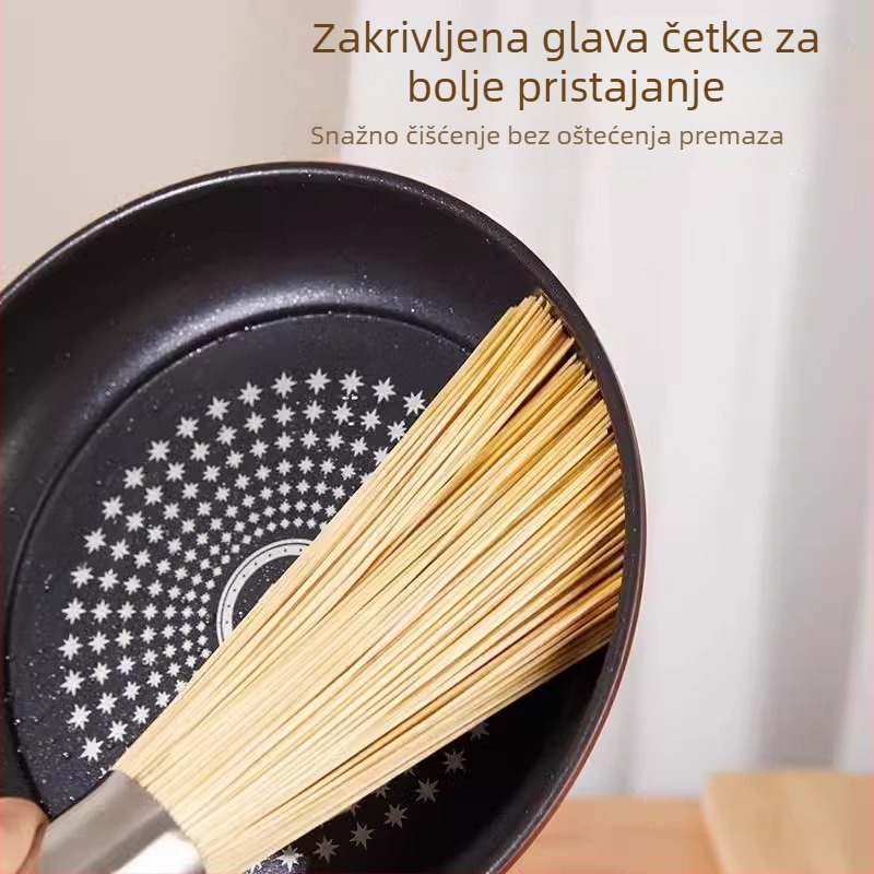 Starinska bambus četka za lonce s drvenom drškom – kuhinjska četka za čišćenje lonaca i zdjela