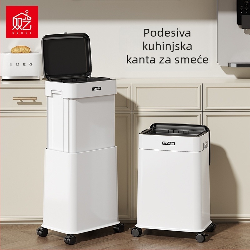 Kuhinjski kanta za otpad s kotačićima, velikog kapaciteta, poklopac na podizanje
