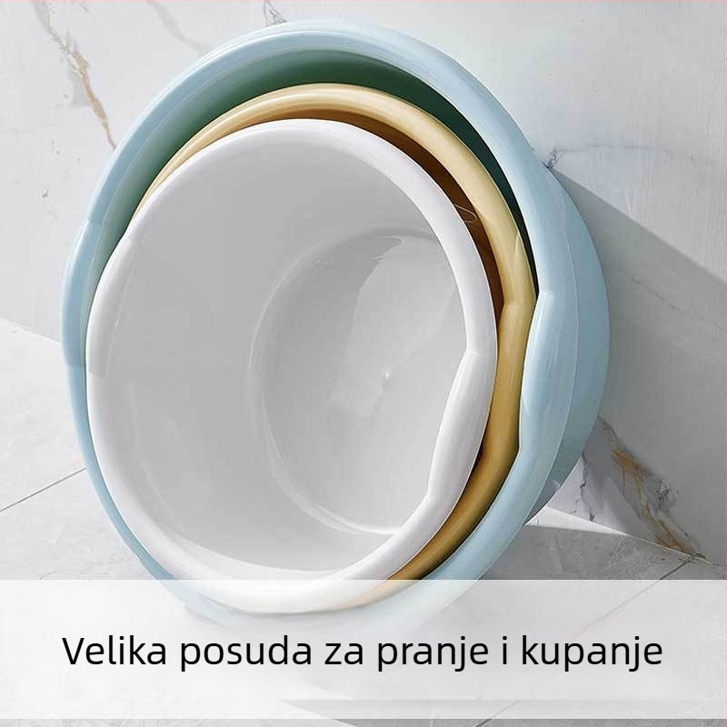 Velika okrugla plastična kada za bebe, s dubokim dnom, kućna upotreba
