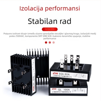 Na skladištu jednofazni mostni ispravljač visokih performansi s hlađenjem, model QL100A1600V