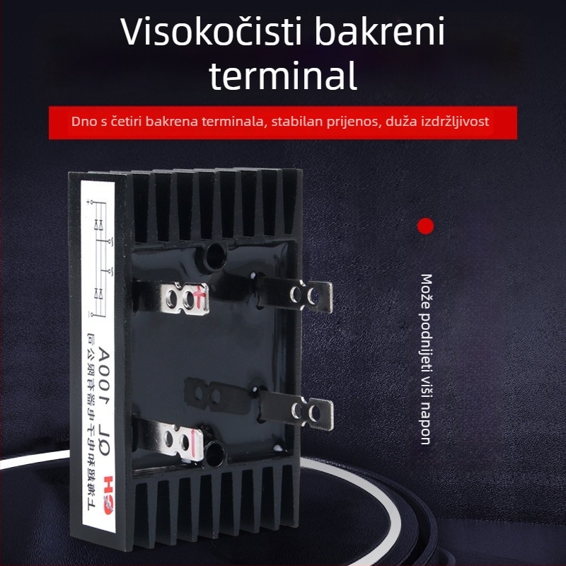 Na skladištu jednofazni mostni ispravljač visokih performansi s hlađenjem, model QL100A1600V