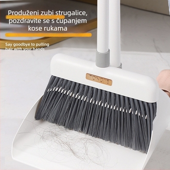 Set metle i lopatice za kućno čišćenje, unutarnja upotreba, produženi i debeli nastavak s mekanim dlačicama