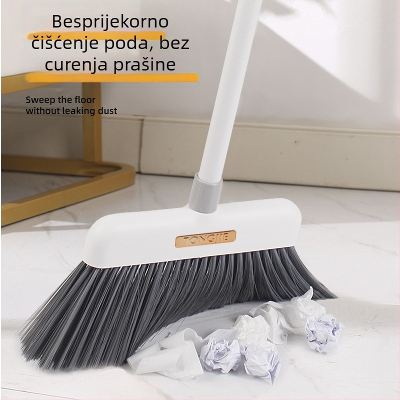Set metle i lopatice za kućno čišćenje, unutarnja upotreba, produženi i debeli nastavak s mekanim dlačicama