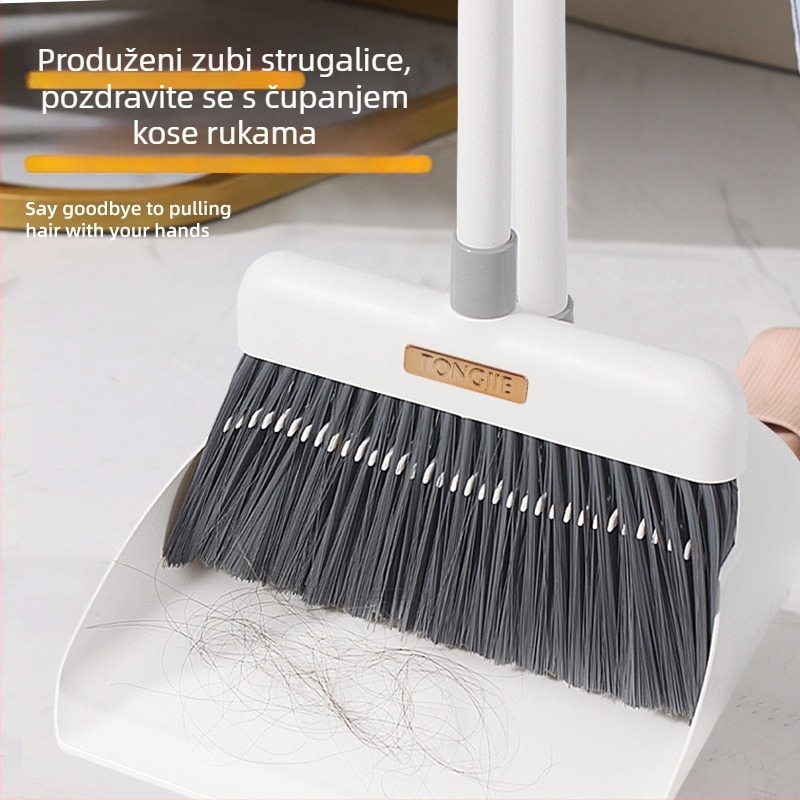 Set metle i lopatice za kućno čišćenje, unutarnja upotreba, produženi i debeli nastavak s mekanim dlačicama