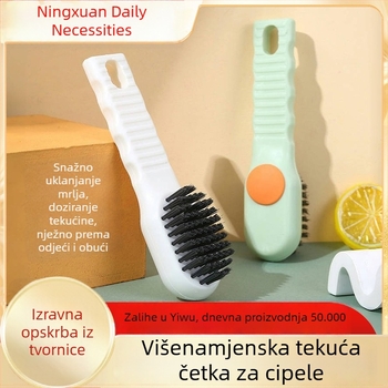 Četka za cipele s velikim spremnikom tekućine i pritisknim punjenjem – kućna višefunkcionalna četka za dezinfekciju i čišćenje s mekanim dlačicama