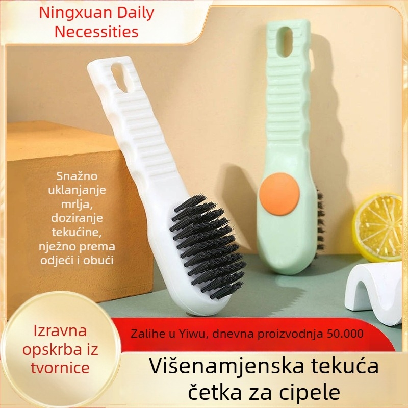 Četka za cipele s velikim spremnikom tekućine i pritisknim punjenjem – kućna višefunkcionalna četka za dezinfekciju i čišćenje s mekanim dlačicama