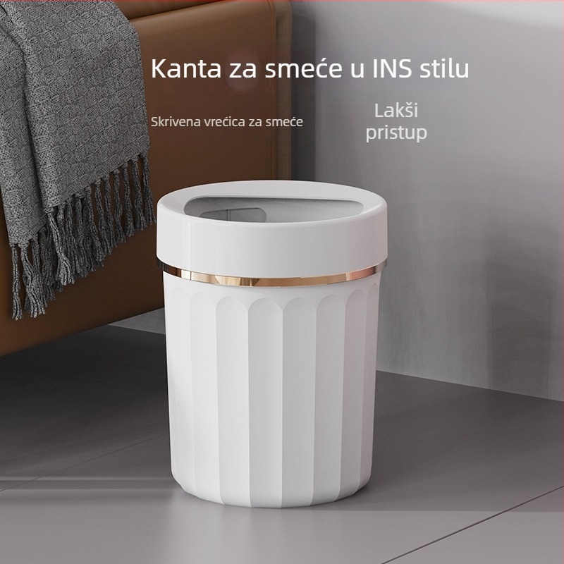 Koš za smeće u obliku bure, otvorenog vrha, lagan, od PP-a, kapacitet ispod 4 L, za kućnu upotrebu u dnevnom boravku, kuhinji i kupaonici
