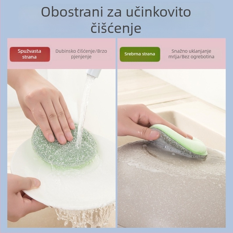 Višefunkcionalna spužva za pranje posuđa i lonaca, spužva za čišćenje i abrazivna kuhinjska spužva