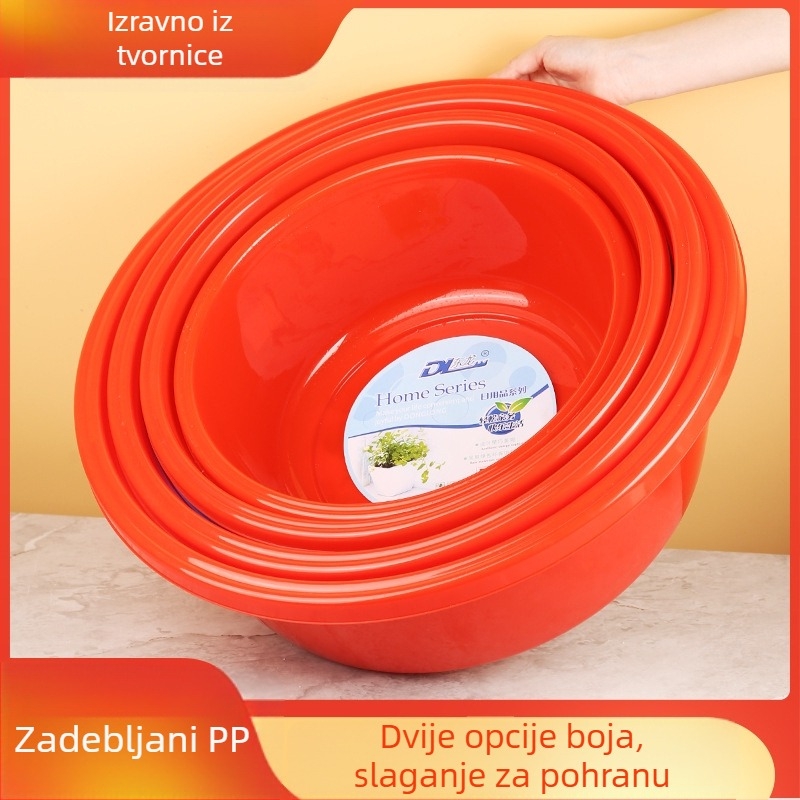 Debljeg dizajna plastična crvena okrugla posuda za kućnu i poslovnu upotrebu, za pranje suđa, kupanje, pranje lica i kupanje bebe