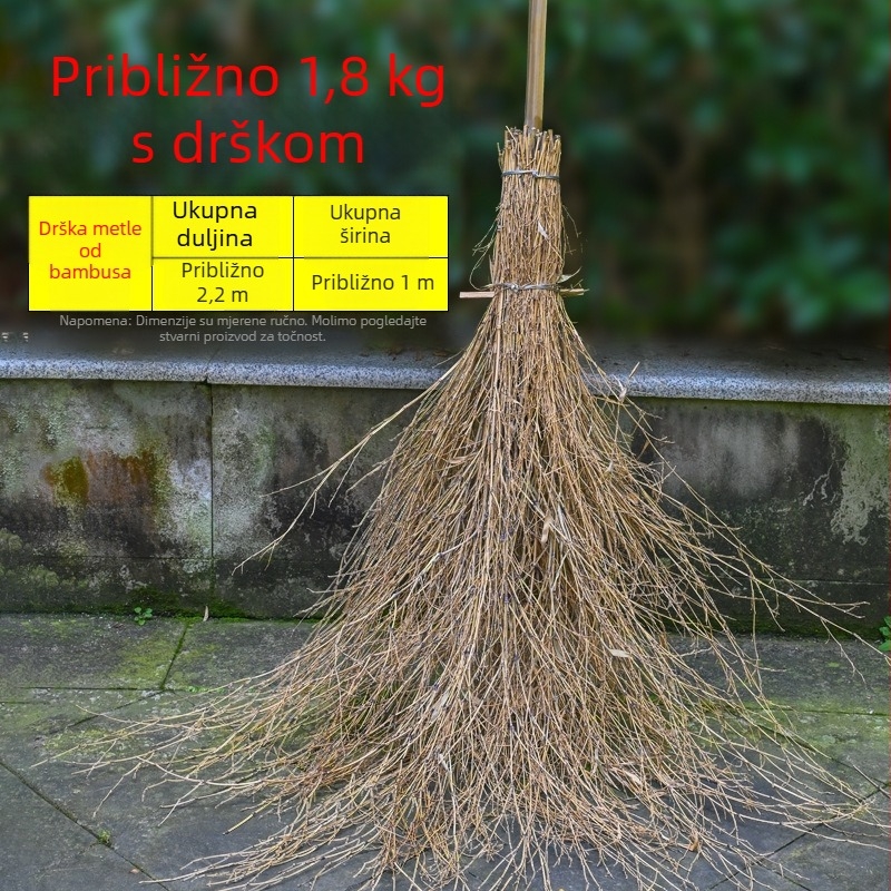 Tradicionalna bambus metla za vanjsku upotrebu, velika veličina, za lišće