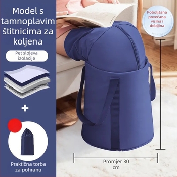 Sklopiva duboka kadica za kupanje stopala, pokriva do potkoljenice, regulacija temperature, izolacija iznad koljena, prijenosna, para, otporna na visoke temperature, nepropusna.