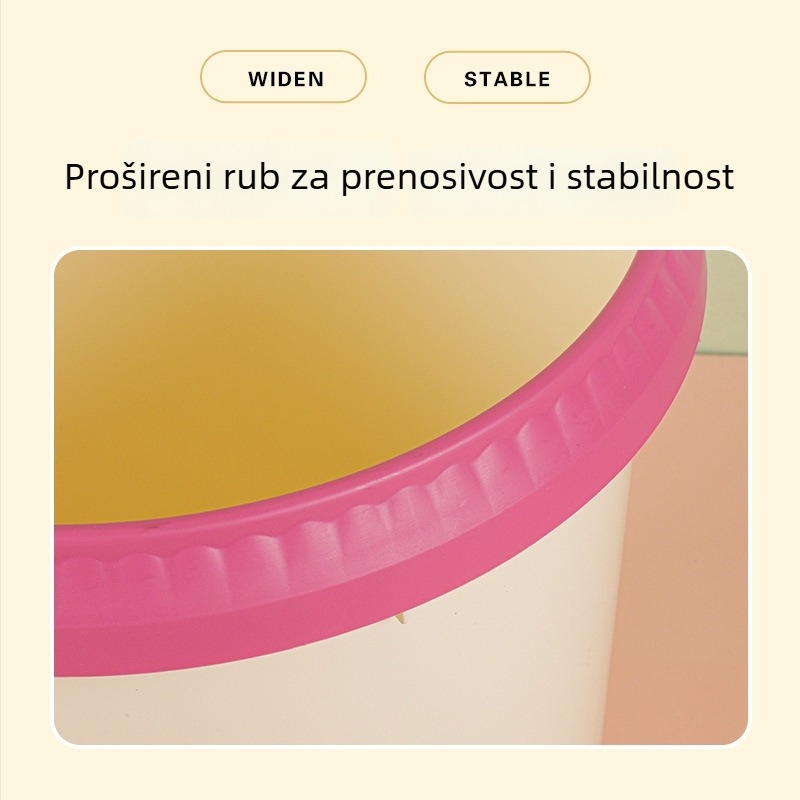 Plastična kanta za otpad, cilindričnog oblika, 8 L, s printom crtani lik, elegantan dizajn za dnevni boravak, kuhinju i kupaonicu